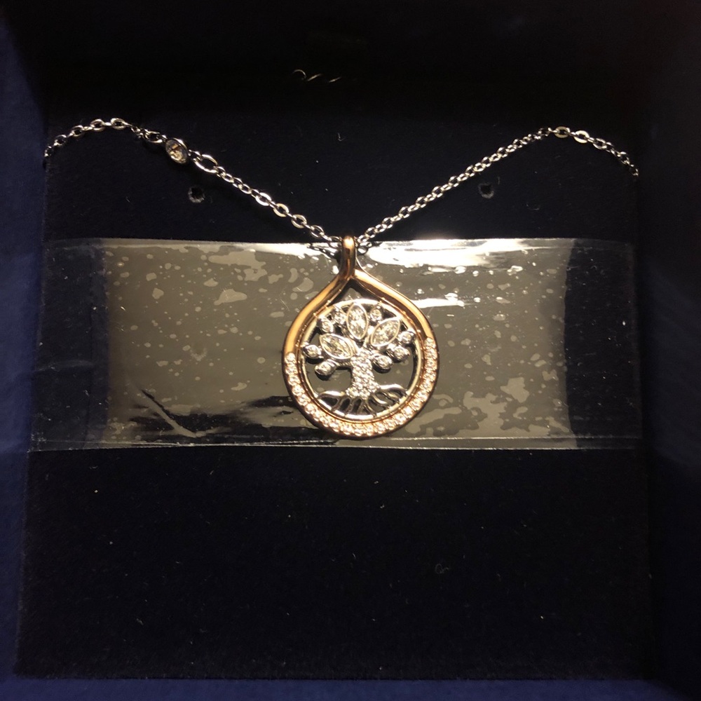 Swarovski gold and silver tree of life necklace
